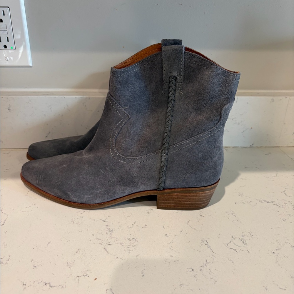 Lucky Brand Blue Suede Ankle Boots